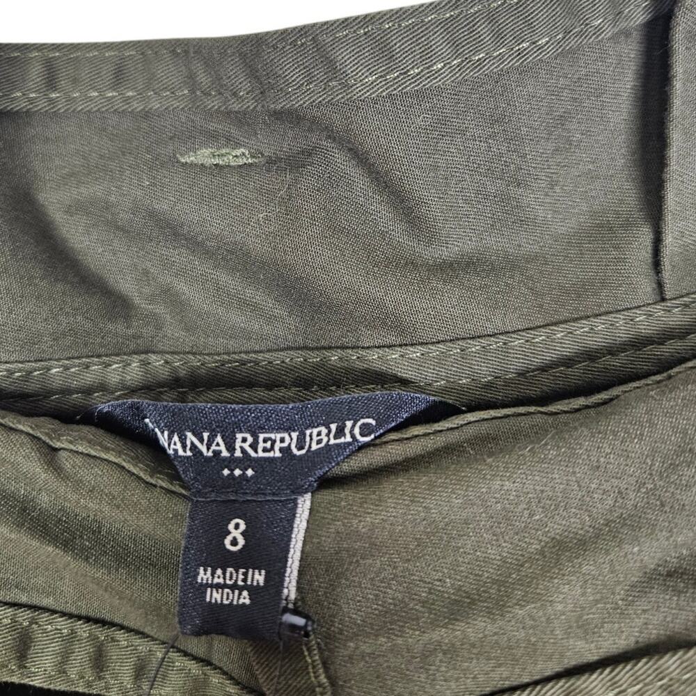 NEW Banana Republic 8 Olive Miliatry Green Colorblock Skirt Belted Button Front - Picture 5 of 5